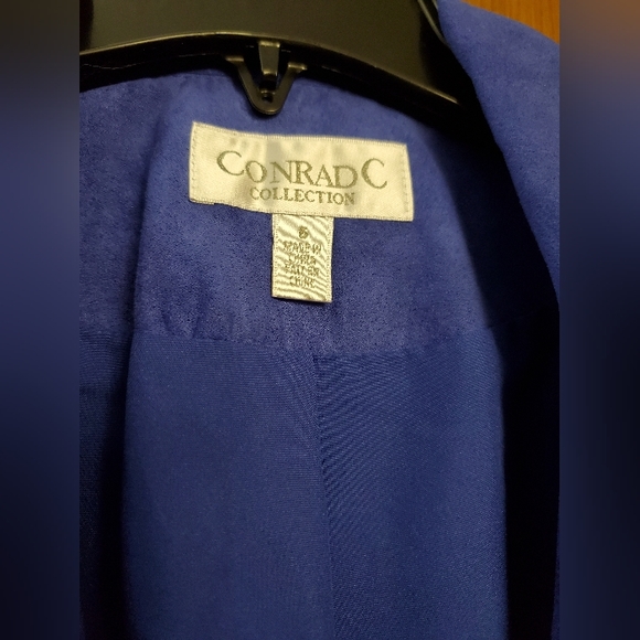 Vibrant Cobalt Blue Faux Suede zip up jacket - Picture 3 of 12